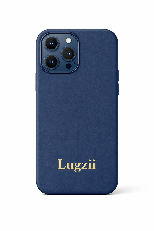 Blauwe Lugzii Premium leren hoes voor iPhone 15 Pro Max
