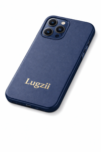 Blauwe Lugzii Premium leren hoes voor iPhone 15 Pro Max