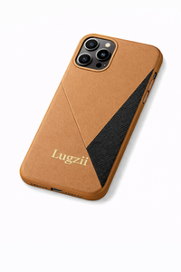 Bruin & Zwart Lugzii Geometrisch Lederen Hoesje voor iPhone 15 Pro Max