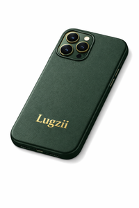Groene Lugzii Premium leren hoes voor iPhone 15 Pro Max