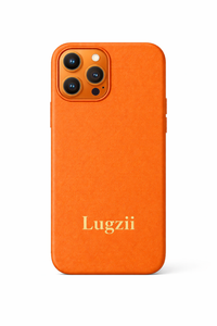 Oranje Lugzii Premium leren iPhone-hoes