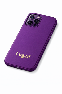 Paarse Lugzii Premium leren hoes voor iPhone 15 Pro Max