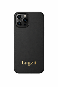 Zwarte Lugzii Premium leren hoes voor iPhone 15 Pro Max