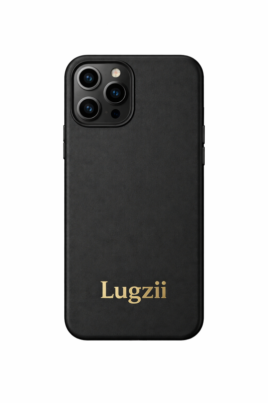 Zwarte Lugzii Premium leren hoes voor iPhone 15 Pro Max