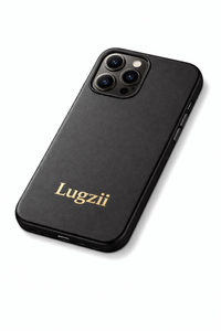 Zwarte Lugzii Premium leren hoes voor iPhone 15 Pro Max